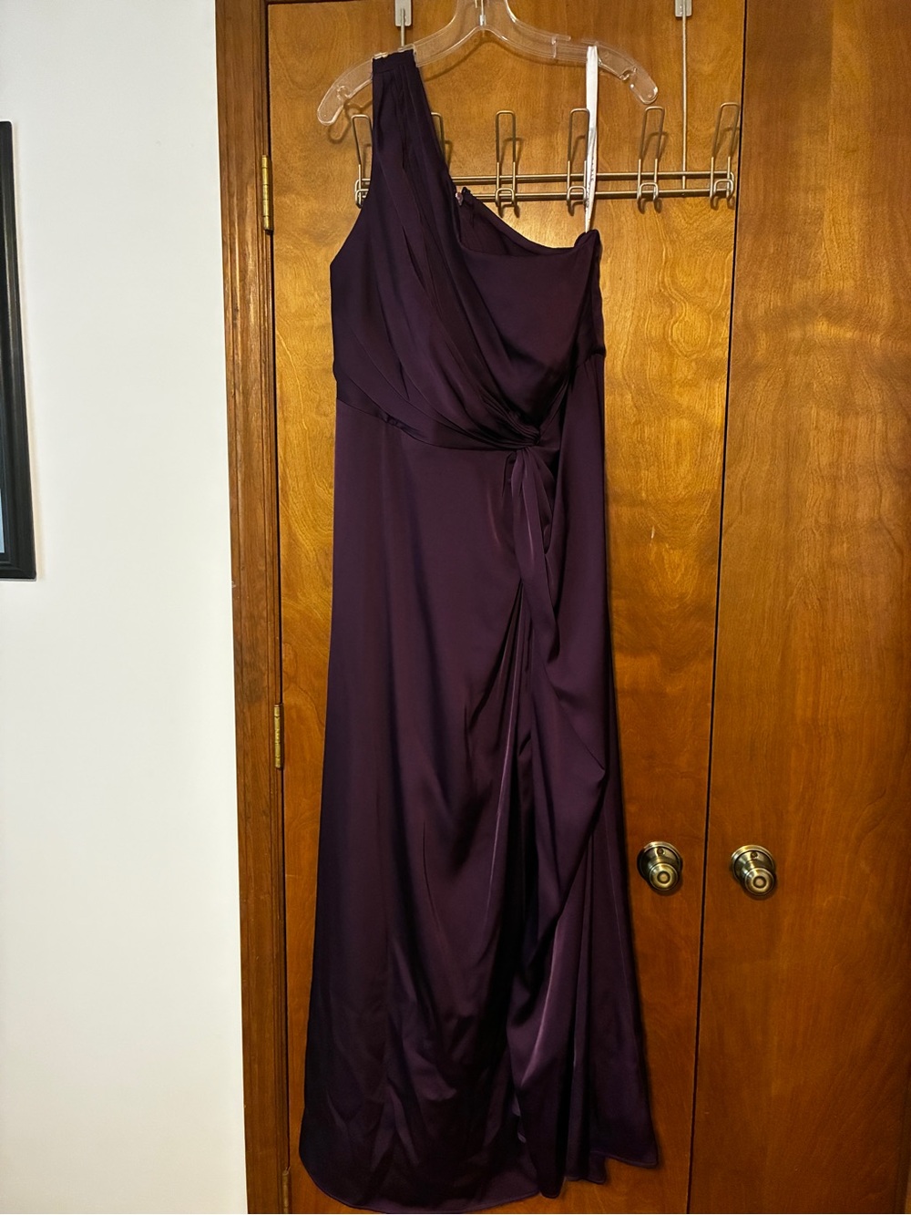 Azazie One-Shoulder Maxi Dress in Deep Plum